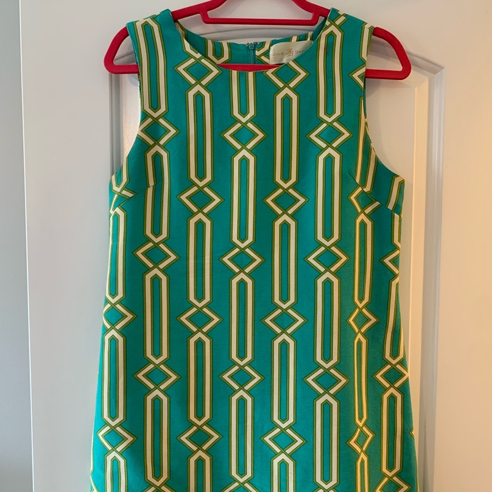 JB by Julie Brown Green and Yellow Geometric Mini Dress - Picture 2 of 5